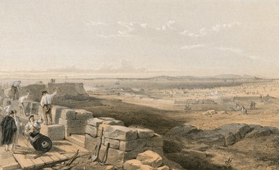 Straße von Yenikale mit der Bucht und Stadt Kertsch von der alten Festung Yenikale von William Crimea Simpson